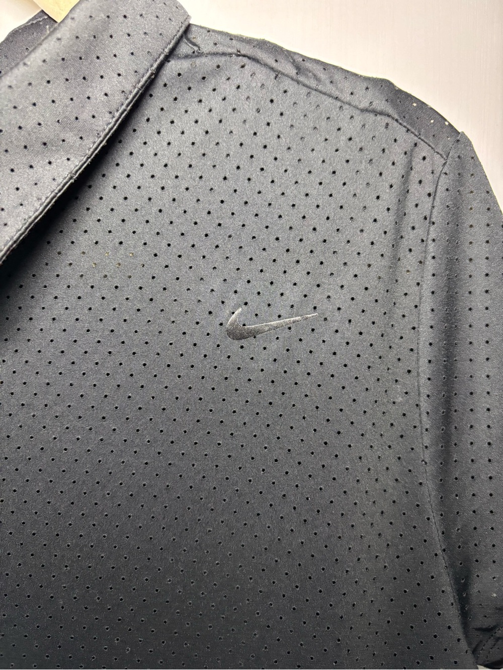 Nike Golf Dri-FIT Black Perforated Polo Dress Women 12 Athletic Tennisprep Sport - Picture 3 of 15